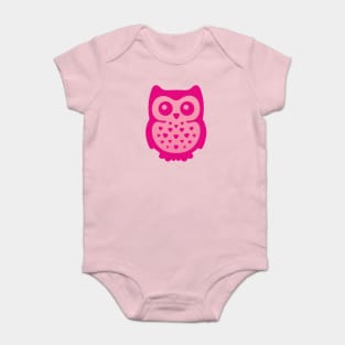 Cute Pink Baby Owl Baby Bodysuit